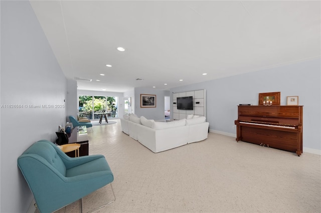 2010 NE 122nd Rd, North Miami, FL 33181 - living room featuring recessed lighting and baseboards