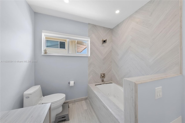 2010 NE 122nd Rd, North Miami, FL 33181 - full bathroom with recessed lighting, a combined bath / shower with jetted tub, and vanity