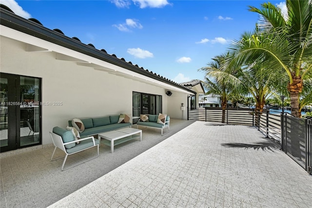 2010 NE 122nd Rd, North Miami, FL 33181 - view of patio / terrace featuring an outdoor hangout area and french doors