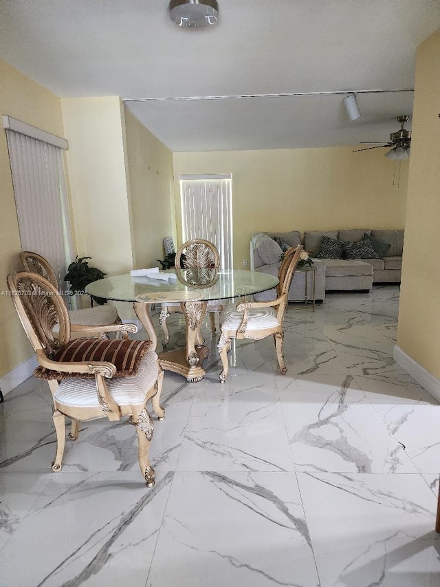 6311 NW 71st Ave, Tamarac, FL 33321 - dining space featuring marble finish flooring and ceiling fan