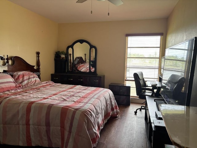 6311 NW 71st Ave, Tamarac, FL 33321 - bedroom with wood finished floors and ceiling fan