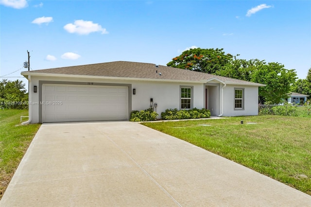 1230 Waterford, Palm Bay, FL 32909 - ranch-style house featuring stucco siding, an attached garage, driveway, and roof with shingles