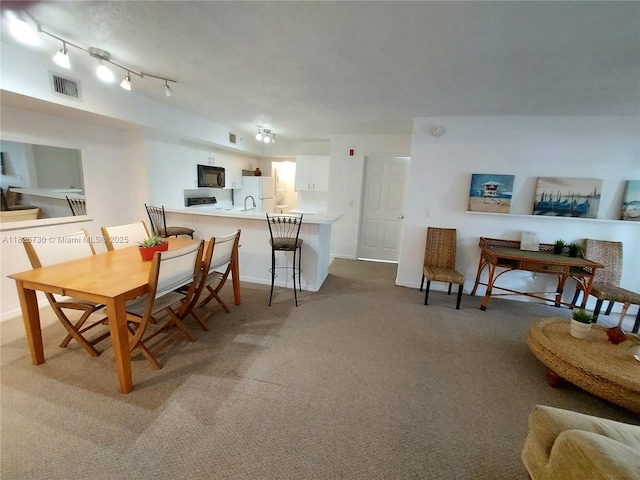 2640 S University Dr Unit 125, Davie, FL 33328 - carpeted dining room with rail lighting and a sink