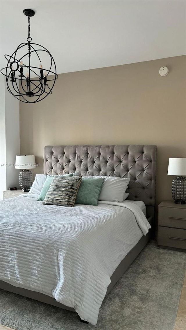 68 SE 6th St Unit 2804, Miami, FL 33131 - bedroom with a chandelier