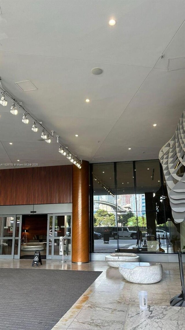 68 SE 6th St Unit 2804, Miami, FL 33131 - community lobby featuring recessed lighting and a wall of windows