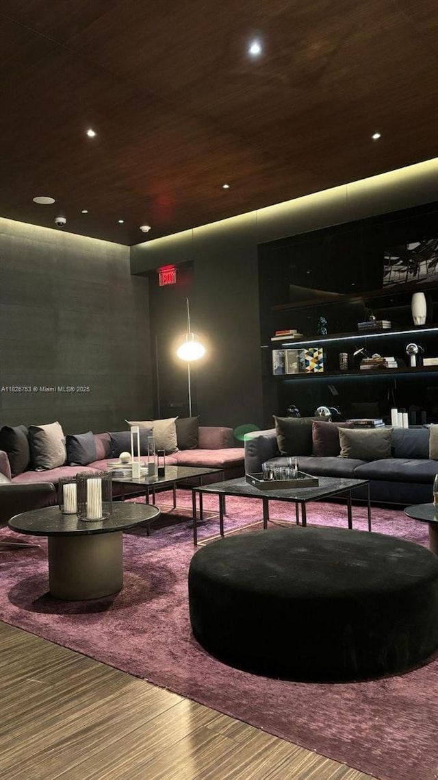 68 SE 6th St Unit 2804, Miami, FL 33131 - community lobby featuring wood ceiling and recessed lighting