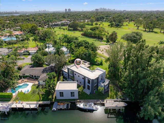 1009 NE 104th St, Miami Shores, FL 33138 - drone / aerial view of a nearby body of water and a local golf course