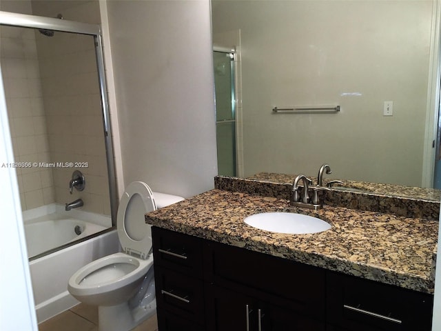 6001 SW 70th St Unit 324, South Miami, FL 33143 - full bathroom featuring vanity, shower / bath combination with glass door, and tile patterned flooring