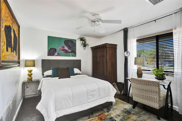 10030 SW 8th St, Pembroke Pines, FL 33025 - bedroom with wood finished floors and a ceiling fan
