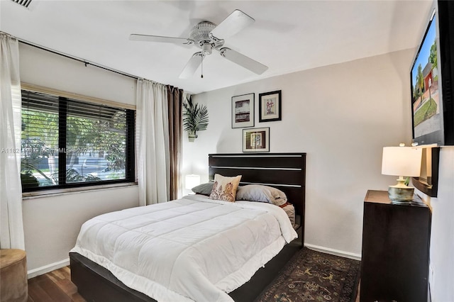10030 SW 8th St, Pembroke Pines, FL 33025 - bedroom featuring dark wood-style floors and a ceiling fan