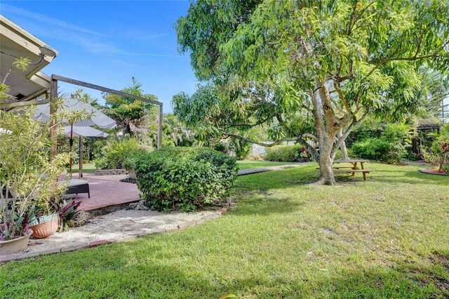 10030 SW 8th St, Pembroke Pines, FL 33025 - view of grassy yard featuring a deck