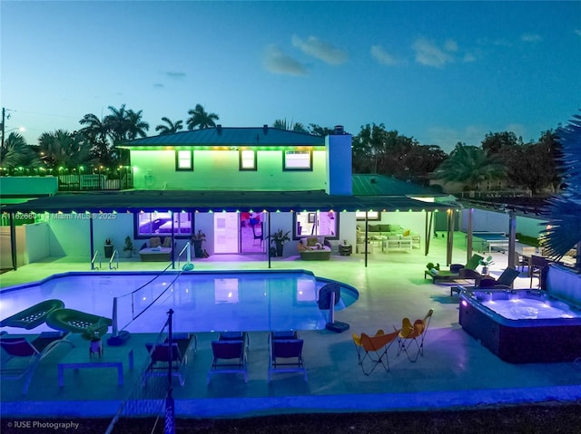 12220 Tara Dr, Plantation, FL 33325 - view of swimming pool featuring a hot tub and a patio area