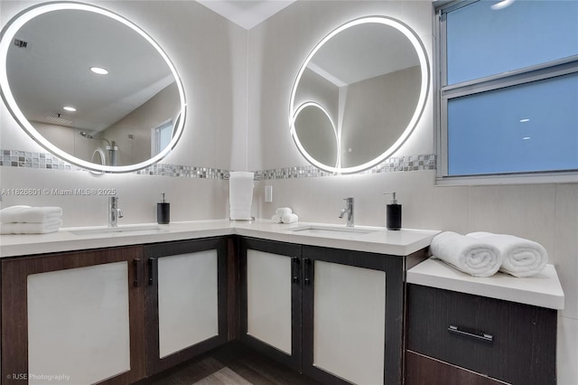 12220 Tara Dr, Plantation, FL 33325 - full bath with decorative backsplash and double vanity