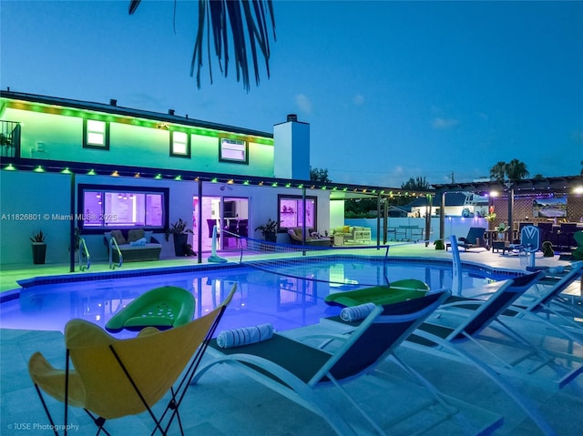 12220 Tara Dr, Plantation, FL 33325 - pool at twilight with an outdoor pool