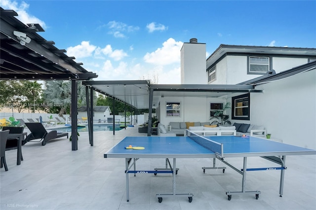 12220 Tara Dr, Plantation, FL 33325 - view of patio featuring an outdoor hangout area and a pergola