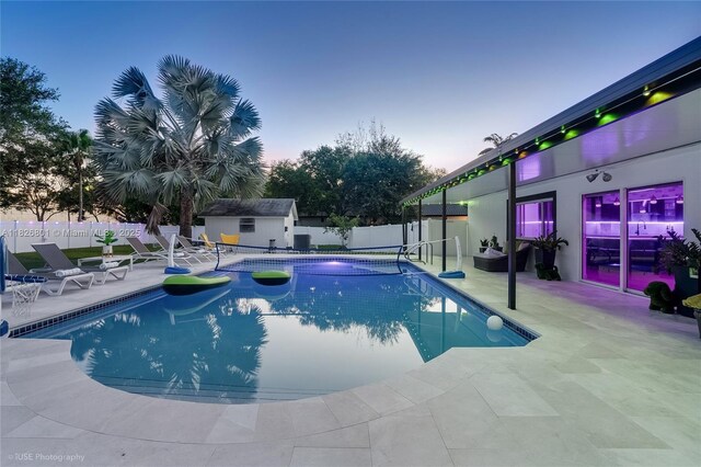 12220 Tara Dr, Plantation, FL 33325 - view of pool with a patio and an outbuilding