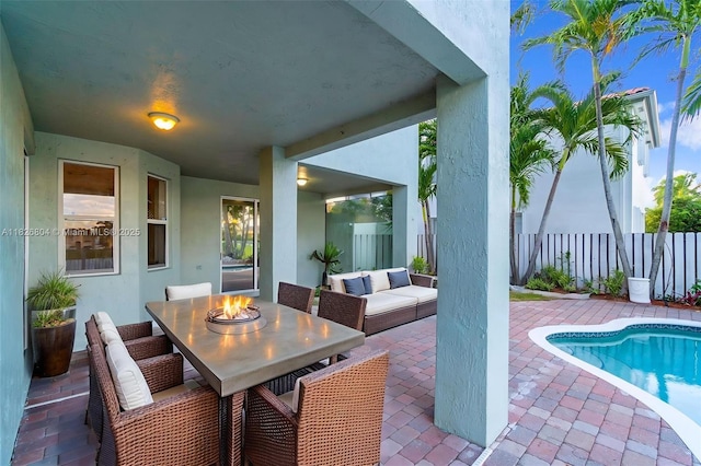 6425 SW 164th Ave, Miami, FL 33193 - view of patio featuring an outdoor living space with a fire pit