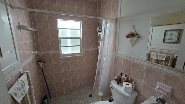 3640 SW 13th St, Miami, FL 33145 - full bathroom with a stall shower and tile walls