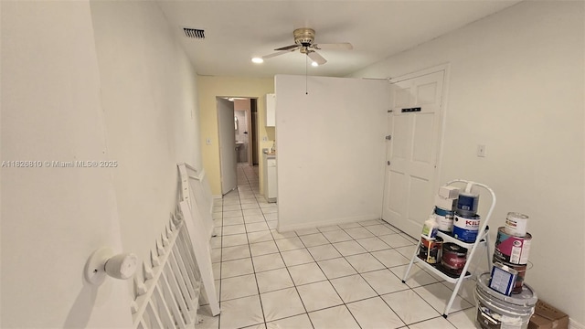 3640 SW 13th St, Miami, FL 33145 - unfurnished room featuring ceiling fan, light tile patterned floors, and recessed lighting