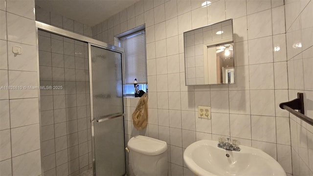 3640 SW 13th St, Miami, FL 33145 - full bathroom featuring tile walls and a shower stall
