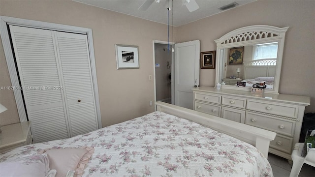 3640 SW 13th St, Miami, FL 33145 - bedroom with a closet and a ceiling fan