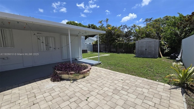 3640 SW 13th St, Miami, FL 33145 - view of patio / terrace with a storage unit