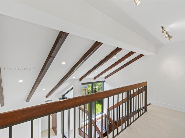 8075 SW 86th Ter, Miami, FL 33143 - corridor featuring an upstairs landing and recessed lighting