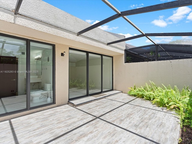 8075 SW 86th Ter, Miami, FL 33143 - view of patio with a deck and a lanai