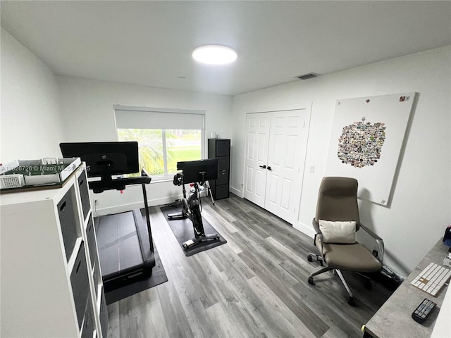 1732 SW 103rd Ln, Davie, FL 33324 - office area with wood finished floors and baseboards