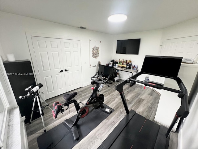 1732 SW 103rd Ln, Davie, FL 33324 - exercise area featuring wood finished floors