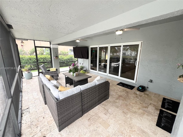 1732 SW 103rd Ln, Davie, FL 33324 - view of patio / terrace with outdoor lounge area and a ceiling fan