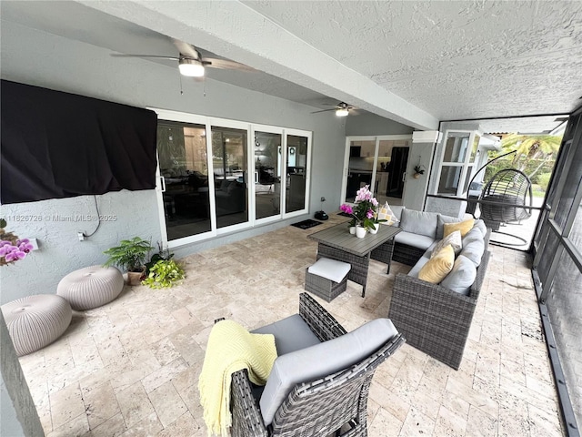 1732 SW 103rd Ln, Davie, FL 33324 - sunroom featuring ceiling fan and an outdoor hangout area
