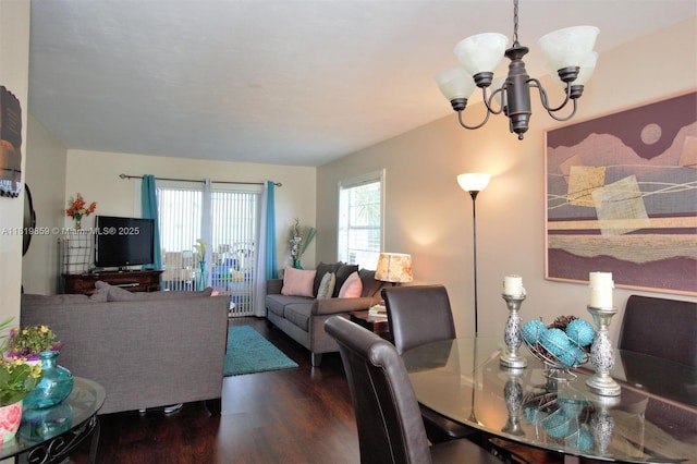 6503 Winfield Blvd Unit 111Ad, Margate, FL 33063 - dining area with dark wood-type flooring and a chandelier