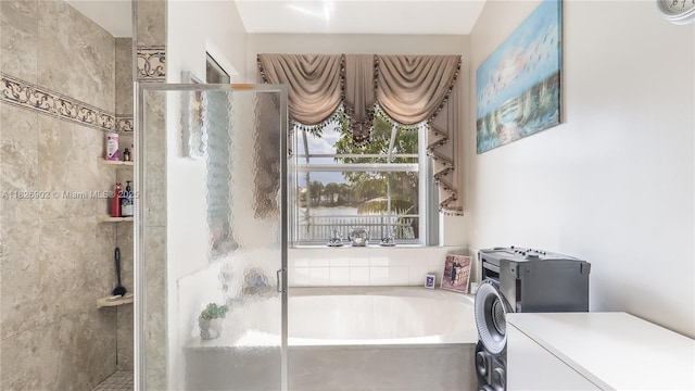 1720 SW 137th Way, Miramar, FL 33027 - bathroom featuring a shower stall and a garden tub