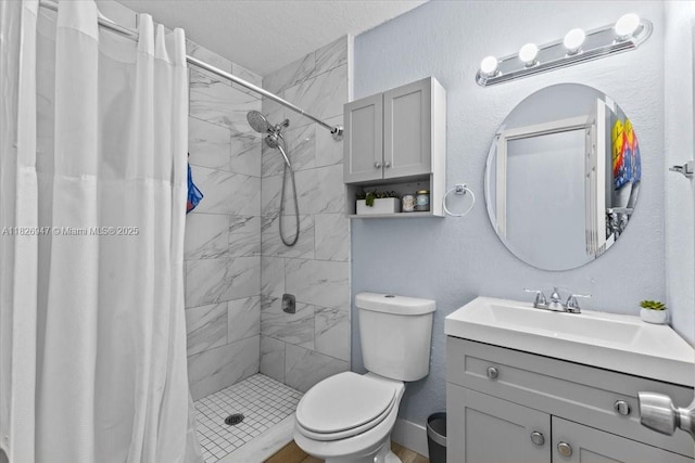 7307 SW 8th St, North Lauderdale, FL 33068 - bathroom featuring vanity, a stall shower, and a textured ceiling