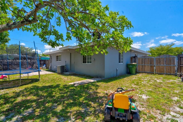 13645 NW 3rd Ave, North Miami, FL 33168 - fenced backyard with a trampoline and a gate