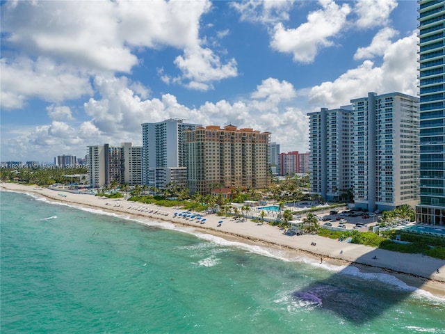 2030 S Ocean Dr Unit 227, Hallandale Beach, FL 33009 - aerial view of city skyline and waterfront with a beach