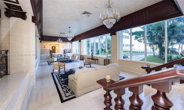 2030 S Ocean Dr Unit 227, Hallandale Beach, FL 33009 - living area featuring a chandelier