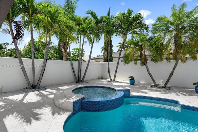 14288 SW 21st Ter, Miami, FL 33175 - view of swimming pool featuring a fenced backyard and a pool with connected hot tub