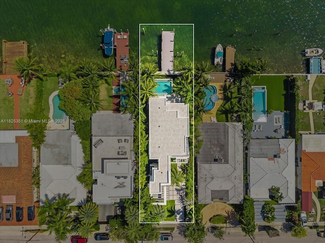 1311 Stillwater Dr, Miami Beach, FL 33141 - aerial view of property and surrounding area featuring a pool area and property parcel outlined