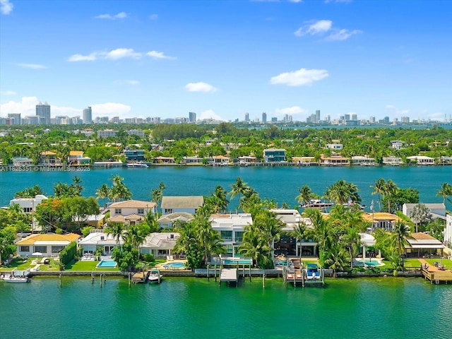 1311 Stillwater Dr, Miami Beach, FL 33141 - drone / aerial view of city skyline and a nearby body of water