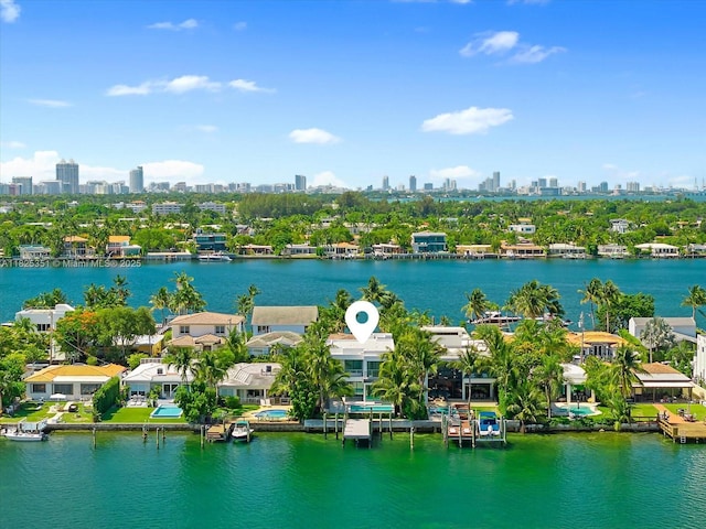 1311 Stillwater Dr, Miami Beach, FL 33141 - drone / aerial view of city skyline and a large body of water