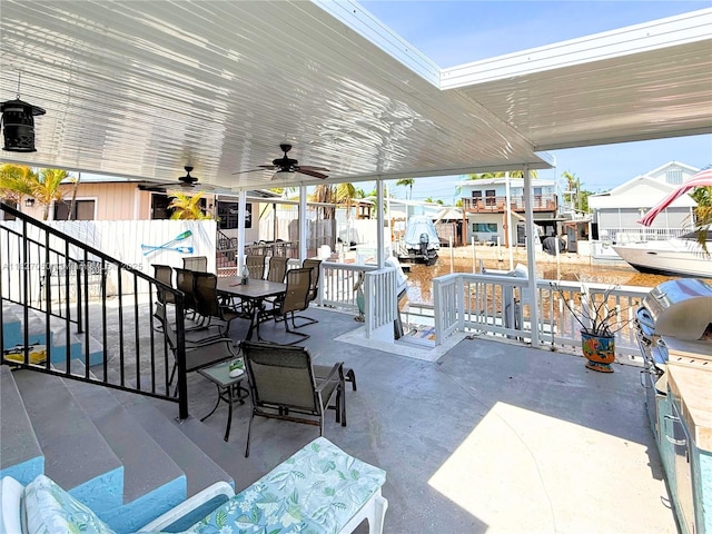 211 Banyan Ln, Tavernier, FL 33070 - view of patio / terrace featuring a ceiling fan and outdoor dining space
