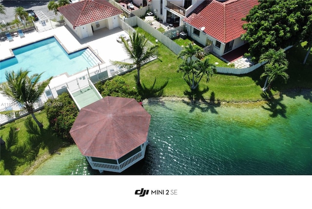 1105 San Remo Cir, Homestead, FL 33035 - view from above of property featuring a pool