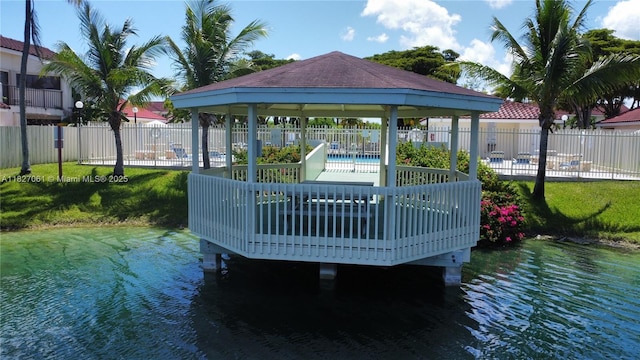 1105 San Remo Cir, Homestead, FL 33035 - dock area with a gazebo and a community pool
