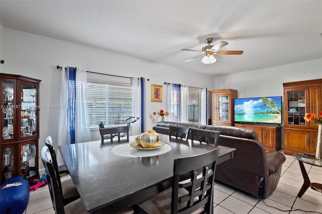 13011 SW 143rd Ter, Miami, FL 33186 - dining area with light tile patterned floors and a ceiling fan