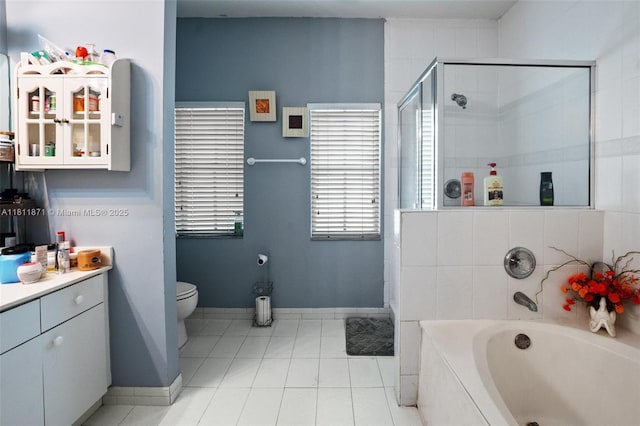 13011 SW 143rd Ter, Miami, FL 33186 - bathroom with a bath, a shower stall, vanity, and tile patterned flooring