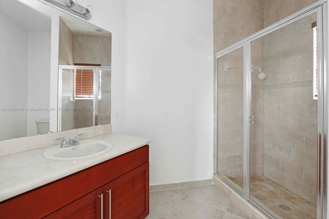 32157 SW 207th Ave, Homestead, FL 33030 - full bath featuring a shower stall, vanity, and tile patterned flooring