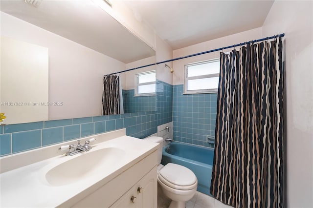 5103 NW 54th Ct, Tamarac, FL 33319 - full bath with vanity, shower / tub combo with curtain, and tile walls