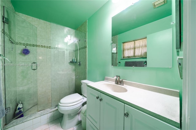 5103 NW 54th Ct, Tamarac, FL 33319 - full bathroom with a stall shower, vanity, and tile patterned flooring